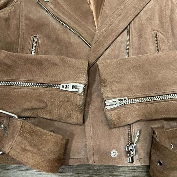 Blank NYC Suede Moto Jacket 100% Leather - Picture 10 of 11